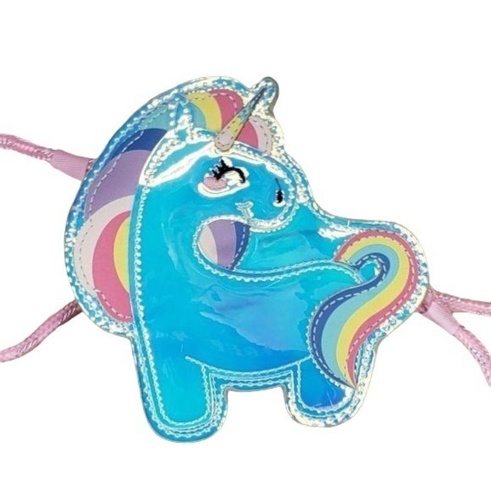 Club Claire's Holographic Unicorn Crossbody Bag Iridescent Rainbow Pink Strap
